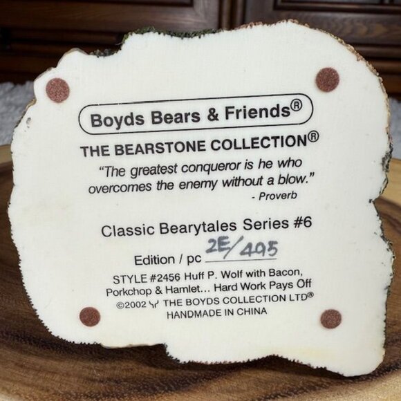 Vintage Boyds Bears Huff P. Wolf with Bacon, Porkchop & Hamlet Classic Bearytale - Picture 12 of 13
